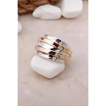 Серебряное кольцо ручной работы из кованого молотка 3314