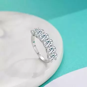 Серебряное кольцо S925 из стерлингового серебра с муассанитом S925, кольцо для женщин, парные кольца в подарок на день рождения для девушки 6