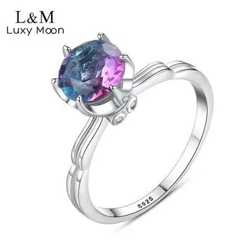 Серебряное кольцо S925 Ювелирные изделия из радужного камня Ювелирные изделия из стерлингового серебра 6