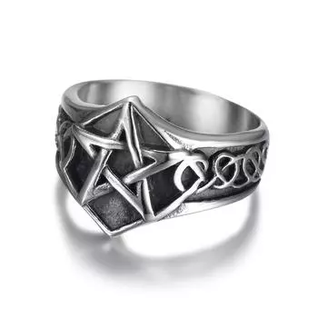 Серебряное кольцо S925, новое кольцо с пентаграммой Люцифера и Сатаны, мужское ювелирное изделие