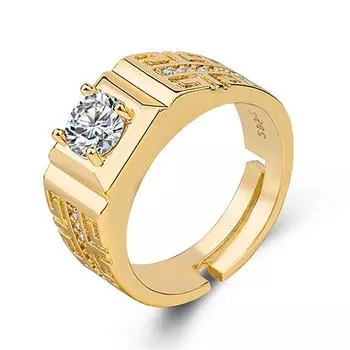 Серебряное кольцо S925, парное кольцо, мужское и женское кольцо с бриллиантом, имитация циркона, открытое обручальное кольцо, позолоченное мужское кольцо, мужское кольцо one size