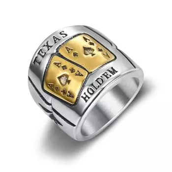 Серебряное кольцо S925, персонализированное покерное мужское кольцо, ретро-кольцо квадратной формы для мужчин 8