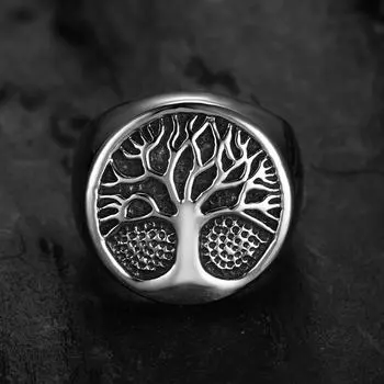 Серебряное кольцо S925, персонализированное ретро-материал, серия Viking, древо жизни, доминирующее модное ювелирное кольцо 7