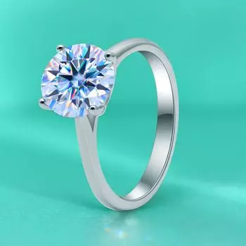 Серебряное кольцо S925 пробы с бриллиантами из муассанита, кольцо с четырьмя когтями, женское закрытое кольцо из стерлингового серебра S925 пробы 6