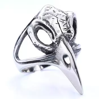 Серебряное кольцо S925 с изображением черепа ворона в стиле викингов 7