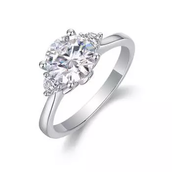 Серебряное кольцо S925 с муассанитом 2 карата с закрытым кольцом Beauty 5