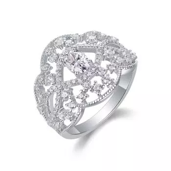 Серебряное кольцо S925 с муассанитом Beauty 5