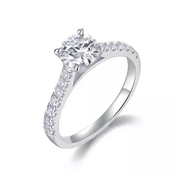 Серебряное кольцо S925 с муассанитом, закрытое кольцо US size 5 #