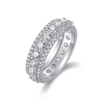 Серебряное кольцо S925 с муассанитом, закрытое кольцо Beauty 5