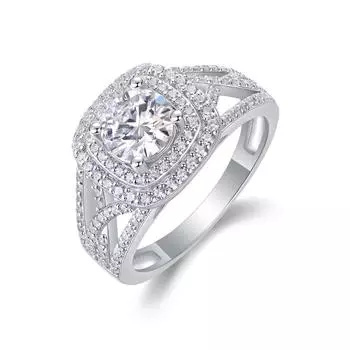 Серебряное кольцо S925 с закрытым кольцом из муассанита Beauty 5
