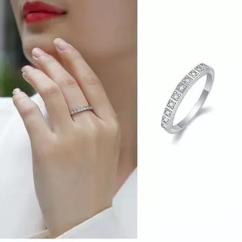 Серебряное кольцо S925 с закрытым кольцом из муассанита Beauty 5