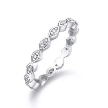 Серебряное кольцо S925 с закрытым кольцом из муассанита No. 5