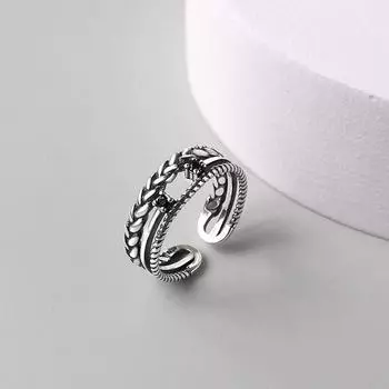 Серебряное кольцо S925, женское модное тайское серебряное многослойное бриллиантовое кольцо, персонализированное, с широким лицом, преувеличенное, указательный палец one size