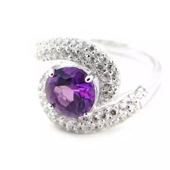 Серебряное кольцо с аметистом Scarlett