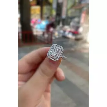 Серебряное кольцо с камнем багета Oz56e26