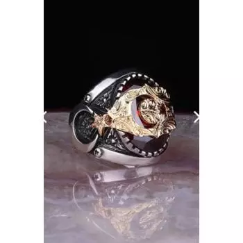 Серебряное кольцо с мотивом луны и звезды