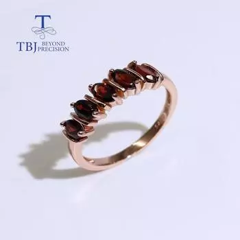 Серебряное кольцо с натуральным гранатом, серебро 925 пробы, изысканные ювелирные изделия, простой дизайн для женщин us ring size 5# красный