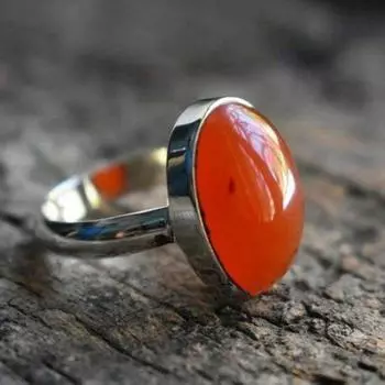 Серебряное кольцо с сердоликом, серебряные кольца с натуральным сердоликом, повседневные кольца, нежные красные кольца с сердоликом, серебро 925 пробы Us 6 красный