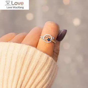 Серебряное кольцо с синей звездой, кольца с цирконием для женщин, роскошные женские украшения для свиданий, брака, свадьбы, подарка дочери 10