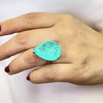Серебряное кольцо с турмалином Параиба, женское кольцо из стерлингового серебра 925 пробы, серебряное кольцо с натуральным камнем Параиба, голубое кольцо с турмалином Параиба