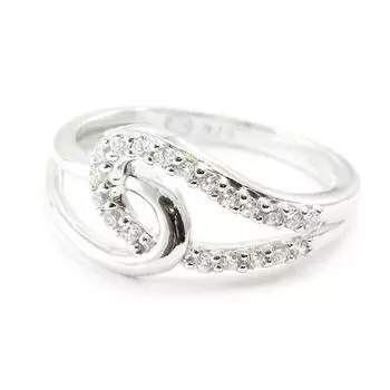 Серебряное кольцо Скарлетт серебристо-белое (родиевое покрытие) - 8 мм