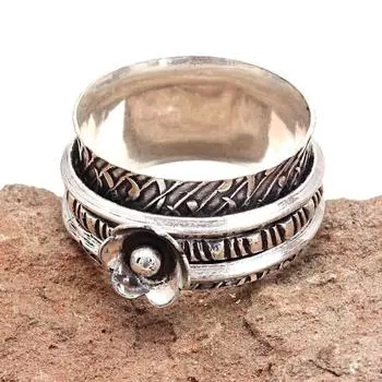 Серебряное кольцо-спиннер для женщин, четыре кольца-спиннера, серебряное ювелирное кольцо 10