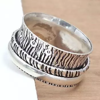 Серебряное кольцо-спиннер для женщин, четыре кольца-спиннера, серебряное ювелирное кольцо 10