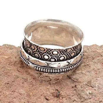 Серебряное кольцо-спиннер для женщин, четыре кольца-спиннера, серебряное ювелирное кольцо 10