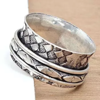 Серебряное кольцо-спиннер для женщин, четыре кольца-спиннера, серебряное ювелирное кольцо 10