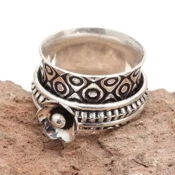 Серебряное кольцо-спиннер для женщин, четыре кольца-спиннера, серебряное ювелирное кольцо 7