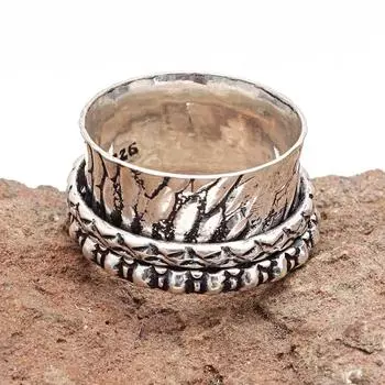 Серебряное кольцо-спиннер для женщин, четыре кольца-спиннера, серебряное ювелирное кольцо 6,5