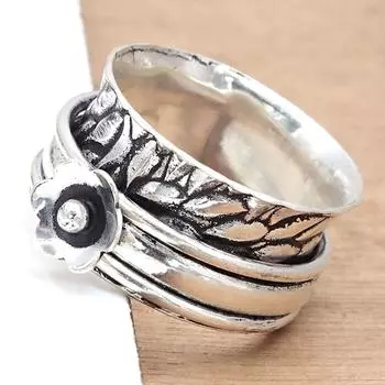 Серебряное кольцо-спиннер для женщин, четыре кольца-спиннера, серебряное ювелирное кольцо 6,5