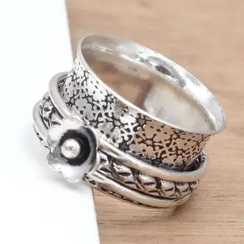 Серебряное кольцо-спиннер для женщин, четыре кольца-спиннера, серебряное ювелирное кольцо 6,5