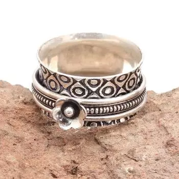 Серебряное кольцо-спиннер для женщин, четыре кольца-спиннера, серебряное ювелирное кольцо 10,5