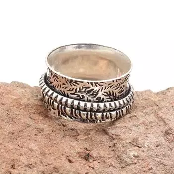 Серебряное кольцо-спиннер для женщин, четыре кольца-спиннера, серебряное ювелирное кольцо 10