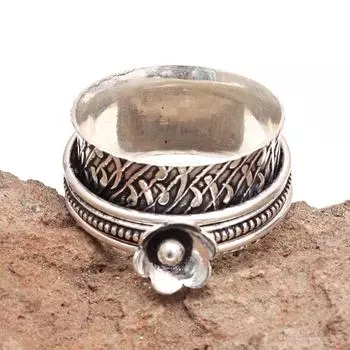 Серебряное кольцо-спиннер для женщин, четыре кольца-спиннера, серебряное ювелирное кольцо 10,5