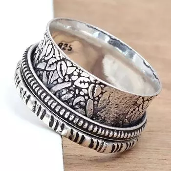 Серебряное кольцо-спиннер для женщин, четыре кольца-спиннера, серебряное ювелирное кольцо 10