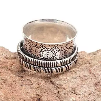 Серебряное кольцо-спиннер для женщин, четыре кольца-спиннера, серебряное ювелирное кольцо 6,5