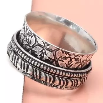 Серебряное кольцо-спиннер для женщин, четыре кольца-спиннера, серебряное ювелирное кольцо 10