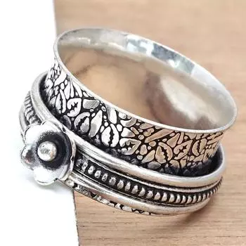 Серебряное кольцо-спиннер для женщин, четыре кольца-спиннера, серебряное ювелирное кольцо 10