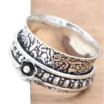 Серебряное кольцо-спиннер для женщин, четыре кольца-спиннера, серебряное ювелирное кольцо 9