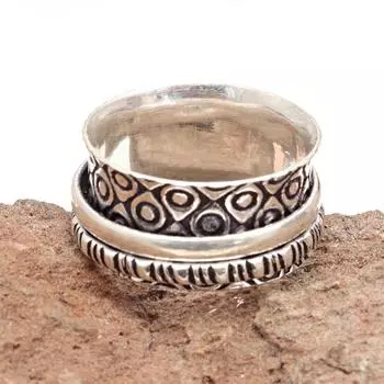 Серебряное кольцо-спиннер для женщин, четыре кольца-спиннера, серебряное ювелирное кольцо 10,5