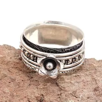 Серебряное кольцо-спиннер для женщин, четыре кольца-спиннера, серебряное ювелирное кольцо 11