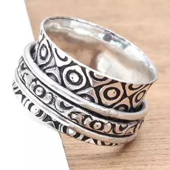 Серебряное кольцо-спиннер для женщин, четыре кольца-спиннера, серебряное ювелирное кольцо 7