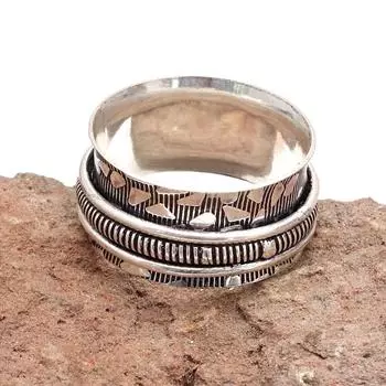 Серебряное кольцо-спиннер для женщин, четыре кольца-спиннера, серебряное ювелирное кольцо 10