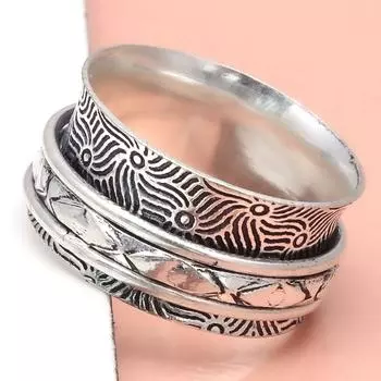 Серебряное кольцо-спиннер для женщин, четыре кольца-спиннера, серебряное ювелирное кольцо 10