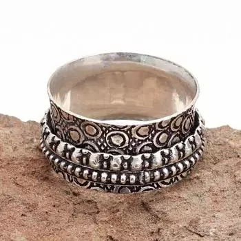 Серебряное кольцо-спиннер для женщин, четыре кольца-спиннера, серебряное ювелирное кольцо 10