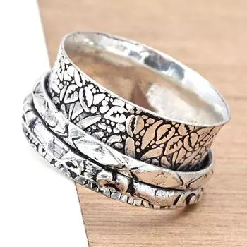 Серебряное кольцо-спиннер для женщин, четыре кольца-спиннера, серебряное ювелирное кольцо 10