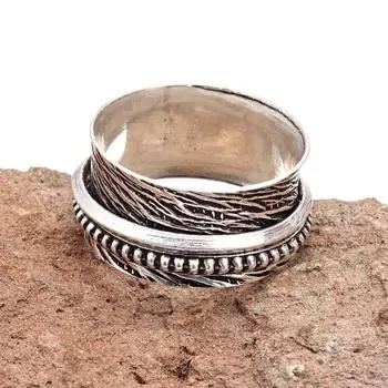 Серебряное кольцо-спиннер для женщин, четыре кольца-спиннера, серебряное ювелирное кольцо 10