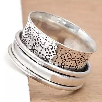 Серебряное кольцо-спиннер для женщин, четыре кольца-спиннера, серебряное ювелирное кольцо 6